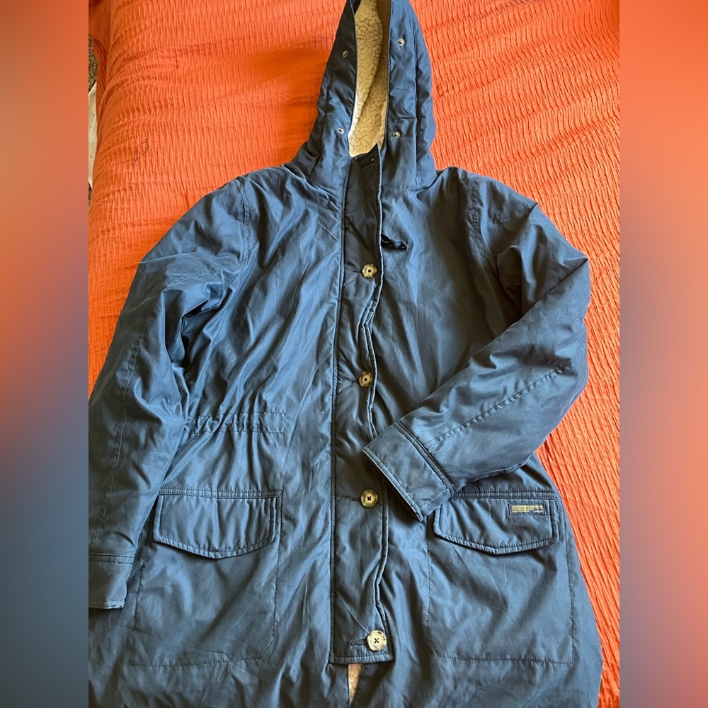 Abercrombie & Fitch Blue Raincoat with Hood